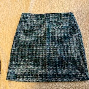 LOFT Blue and Black Mini Pencil Skirt for Work
